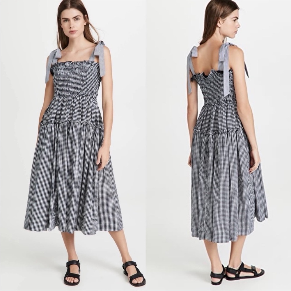 En Saison Checkered Black and White Midi Dress
